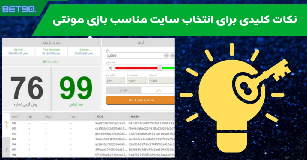 نکات کلیدی برای انتخاب سایت مناسب بازی مونتی